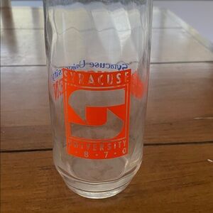 Vintage Syracuse Orangemen Glass 6 inches tall